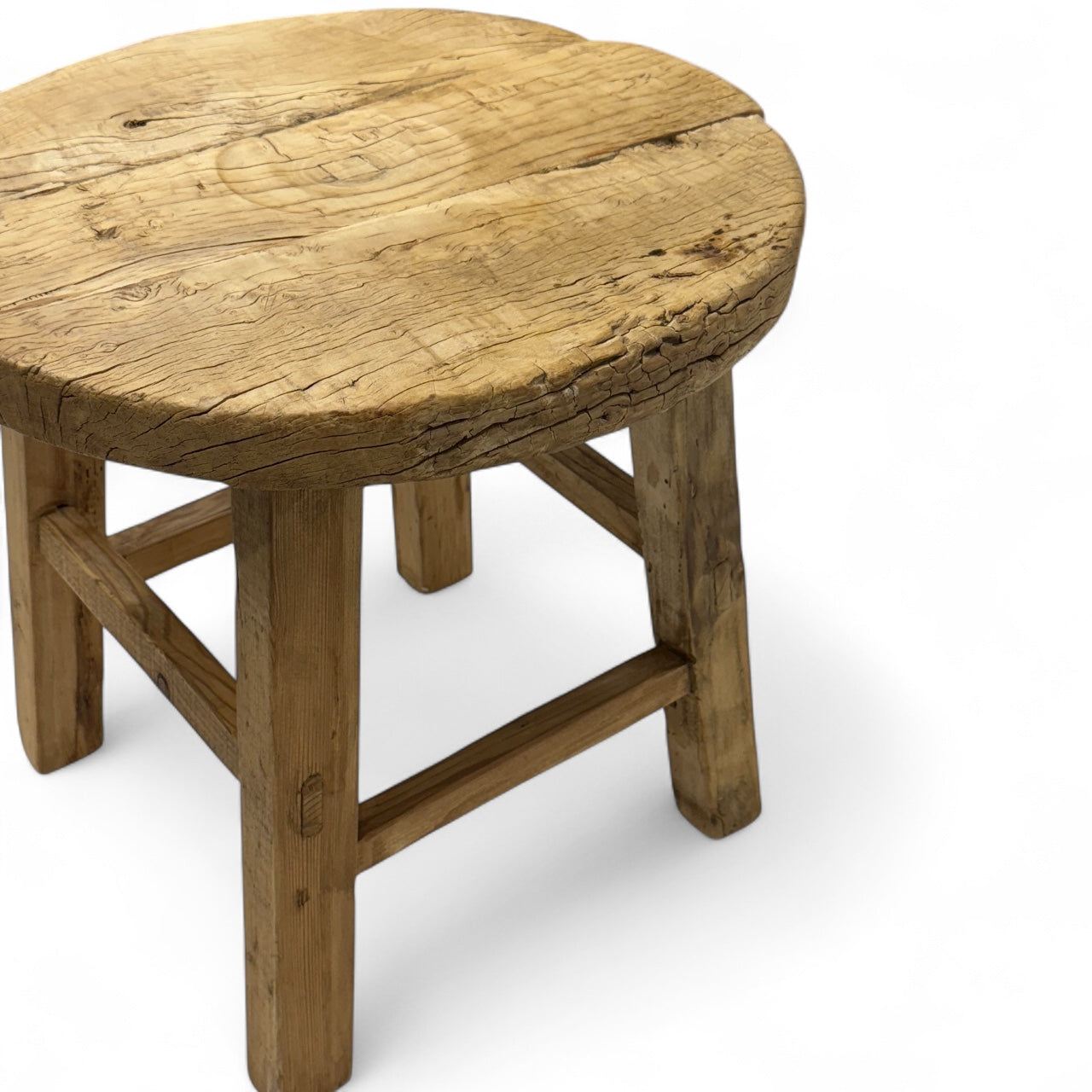 Rustic Elm Wood End Table