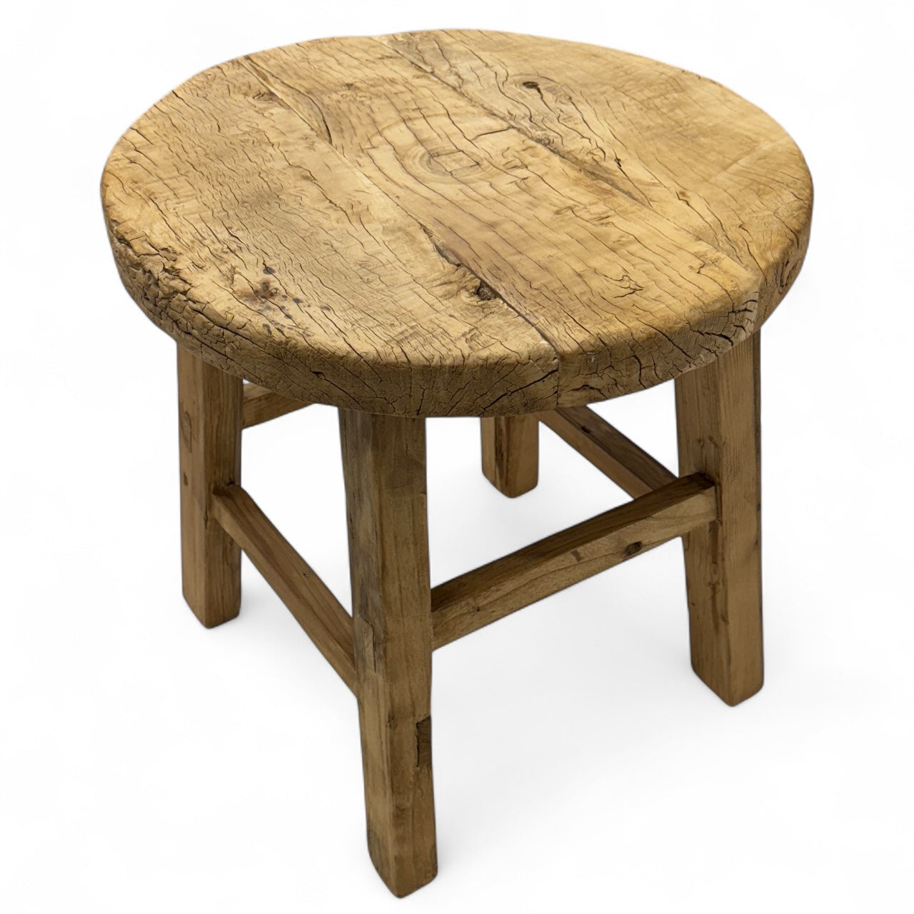 Rustic Elm Wood End Table