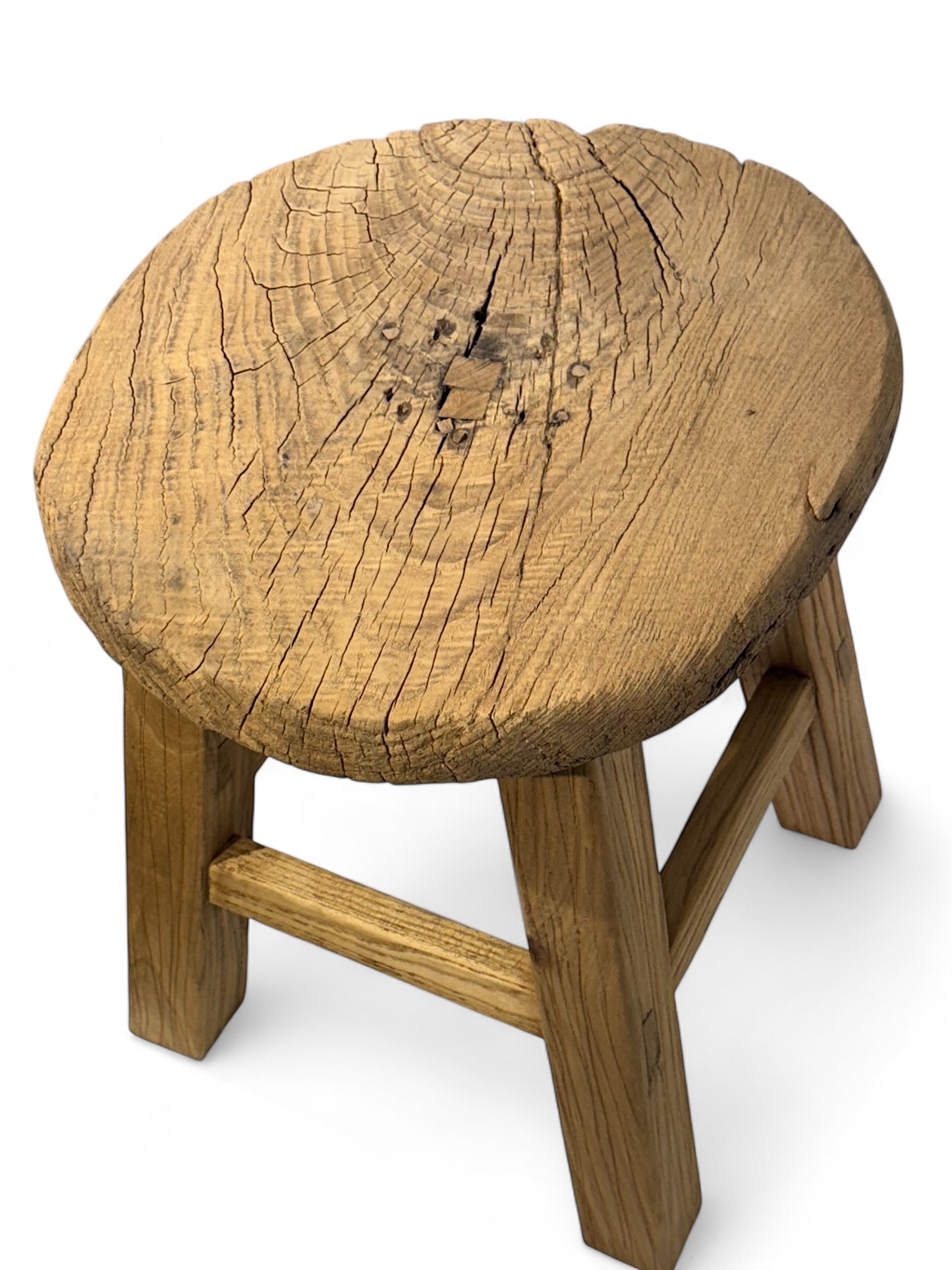 Rustic Elm Wood End Table