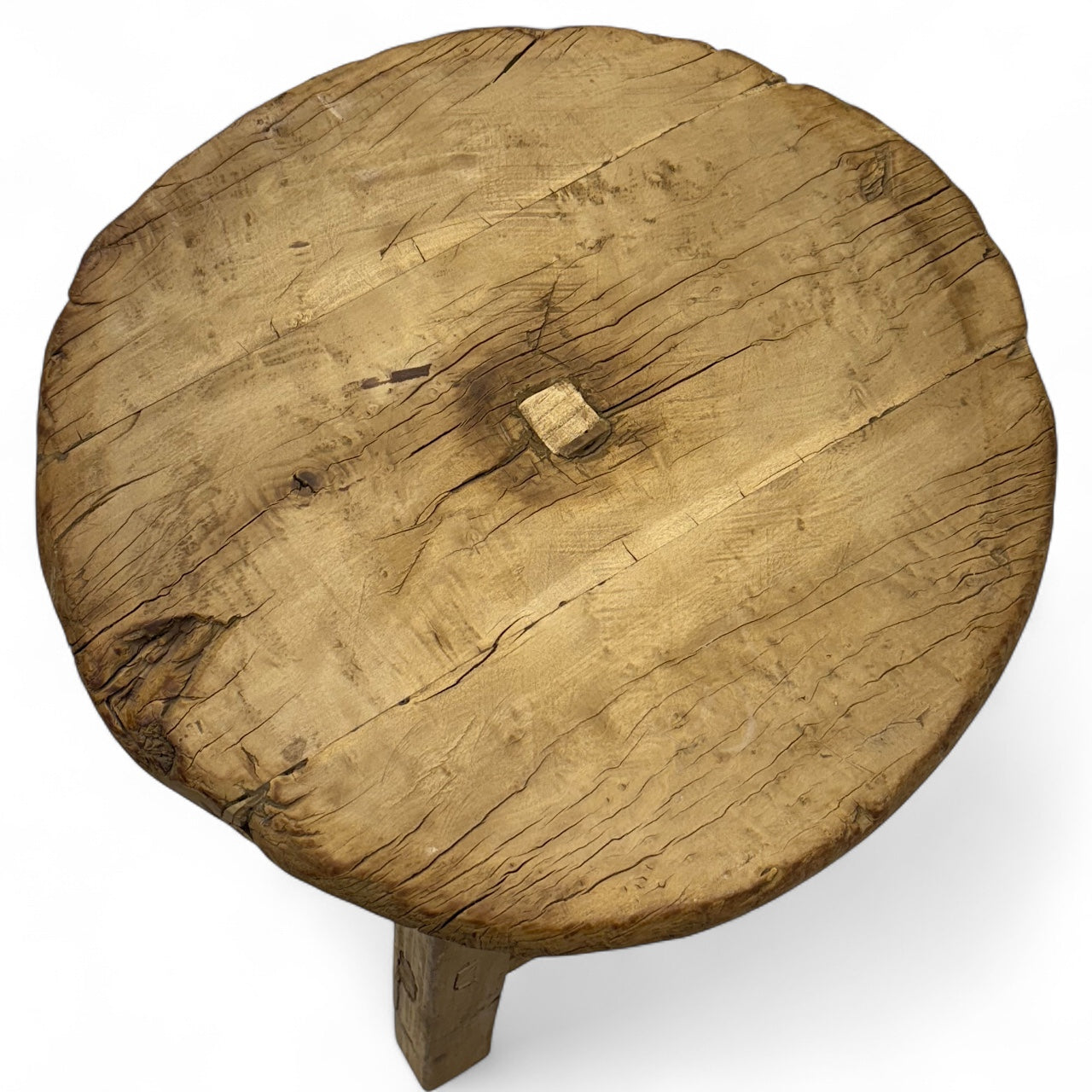 Rustic Elm Wood End Table