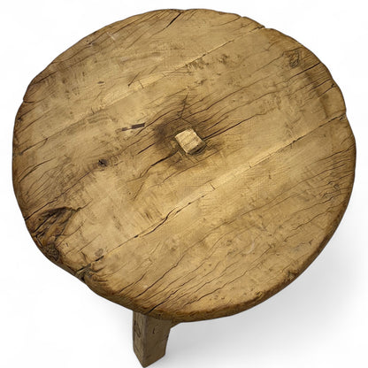 Rustic Elm Wood End Table