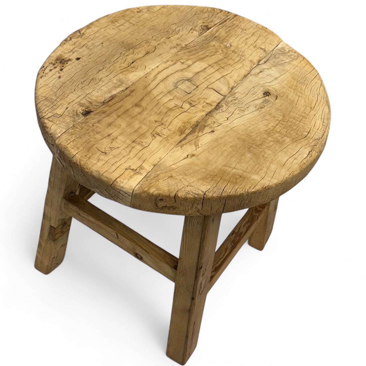 Rustic Elm Wood End Table