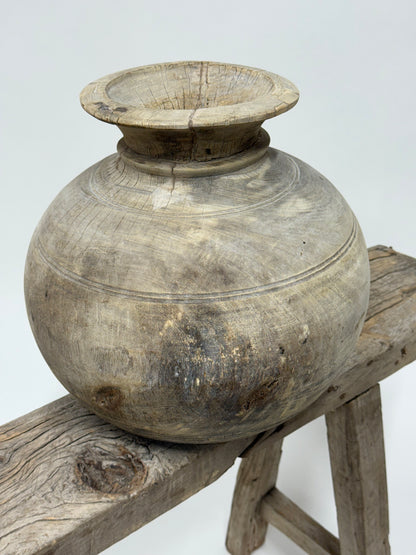 XL Vintage Wooden Pot