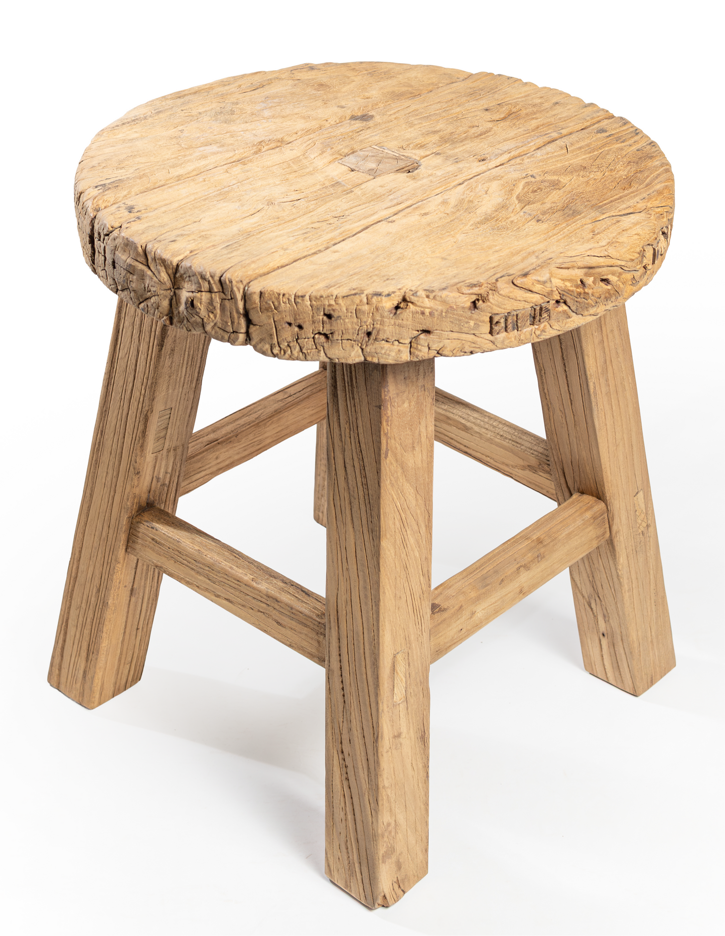 Rustic Elm Wood End Table