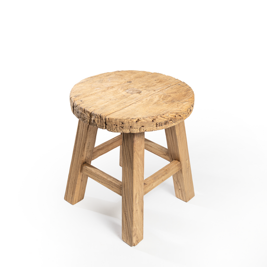 Rustic Elm Wood End Table