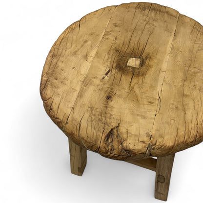 Rustic Elm Wood End Table