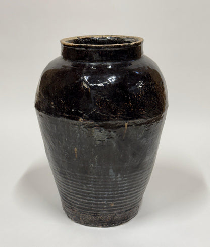 XL Vintage Chinese Glossy Vase