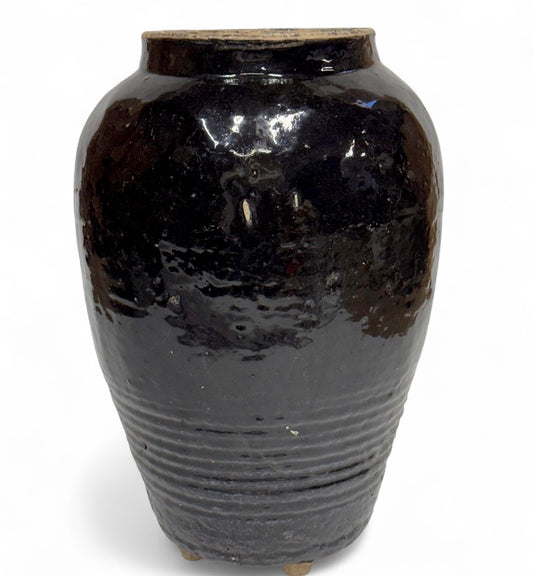 XL Vintage Chinese Glossy Vase