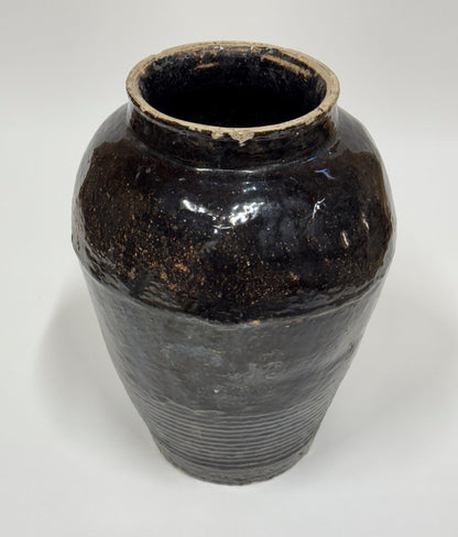 XL Vintage Chinese Glossy Vase
