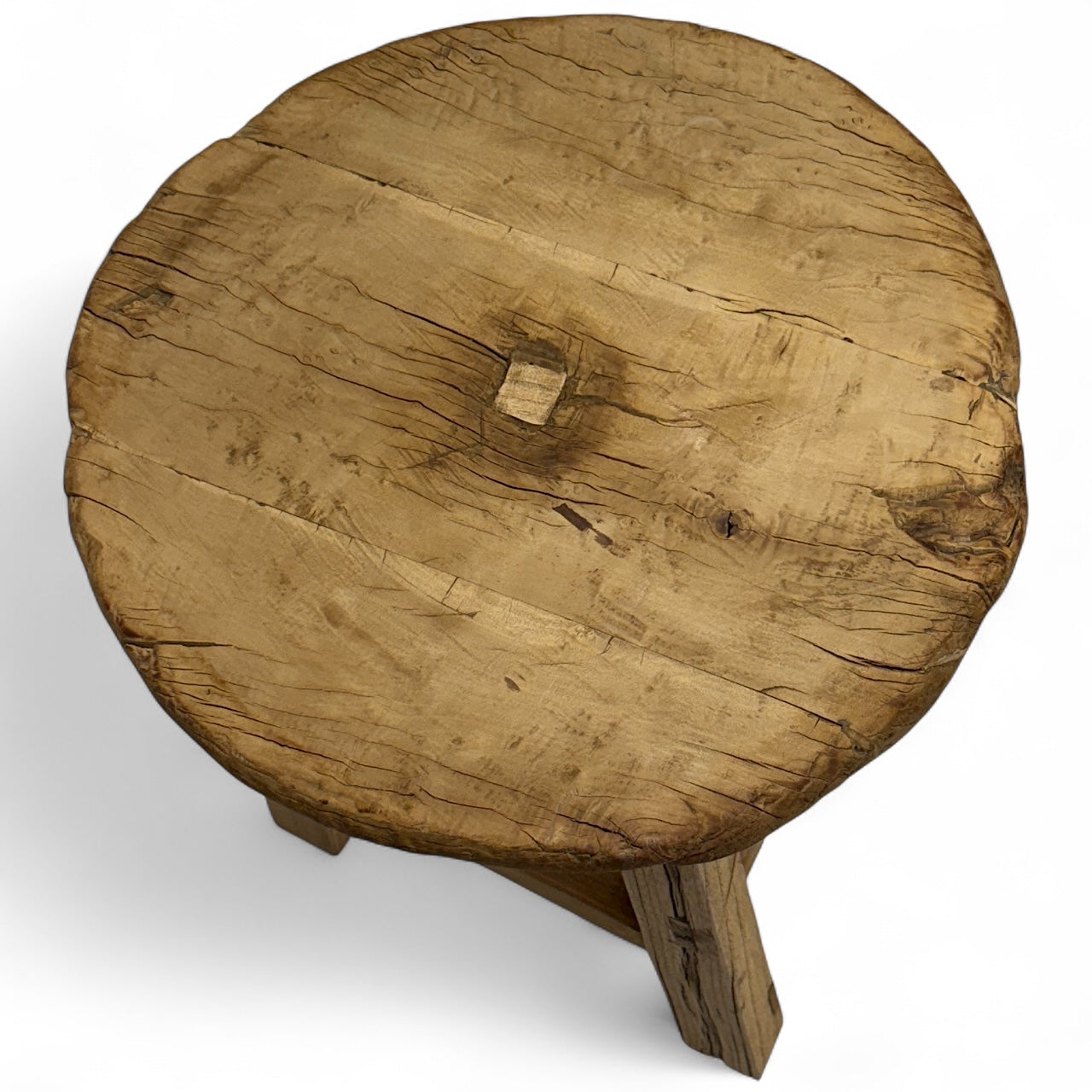 Rustic Elm Wood End Table