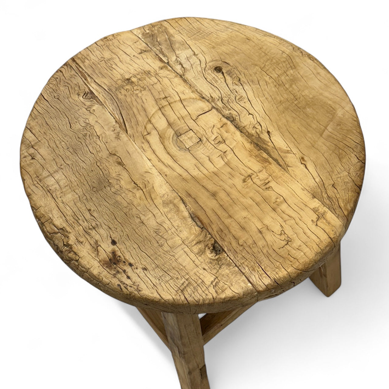 Rustic Elm Wood End Table