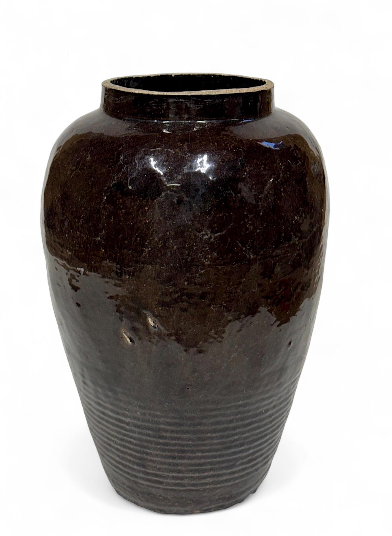 XL Vintage Chinese Glossy Vase