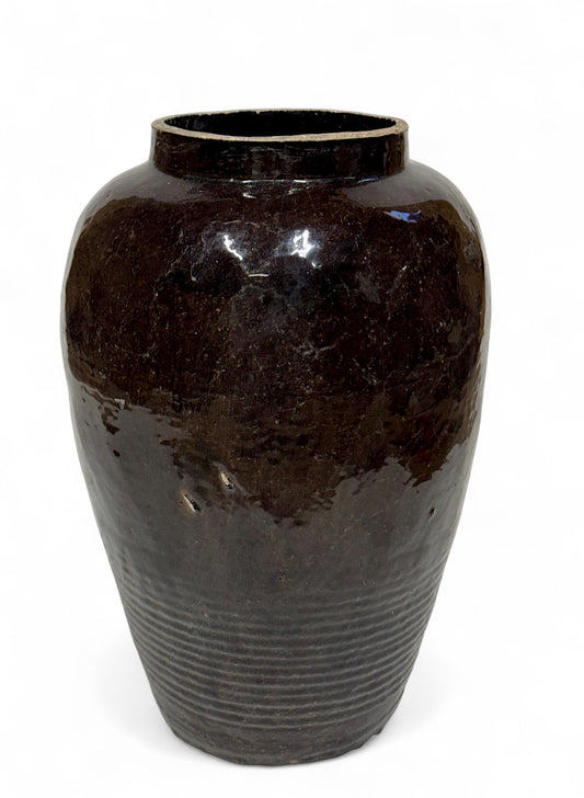 XL Vintage Chinese Glossy Vase