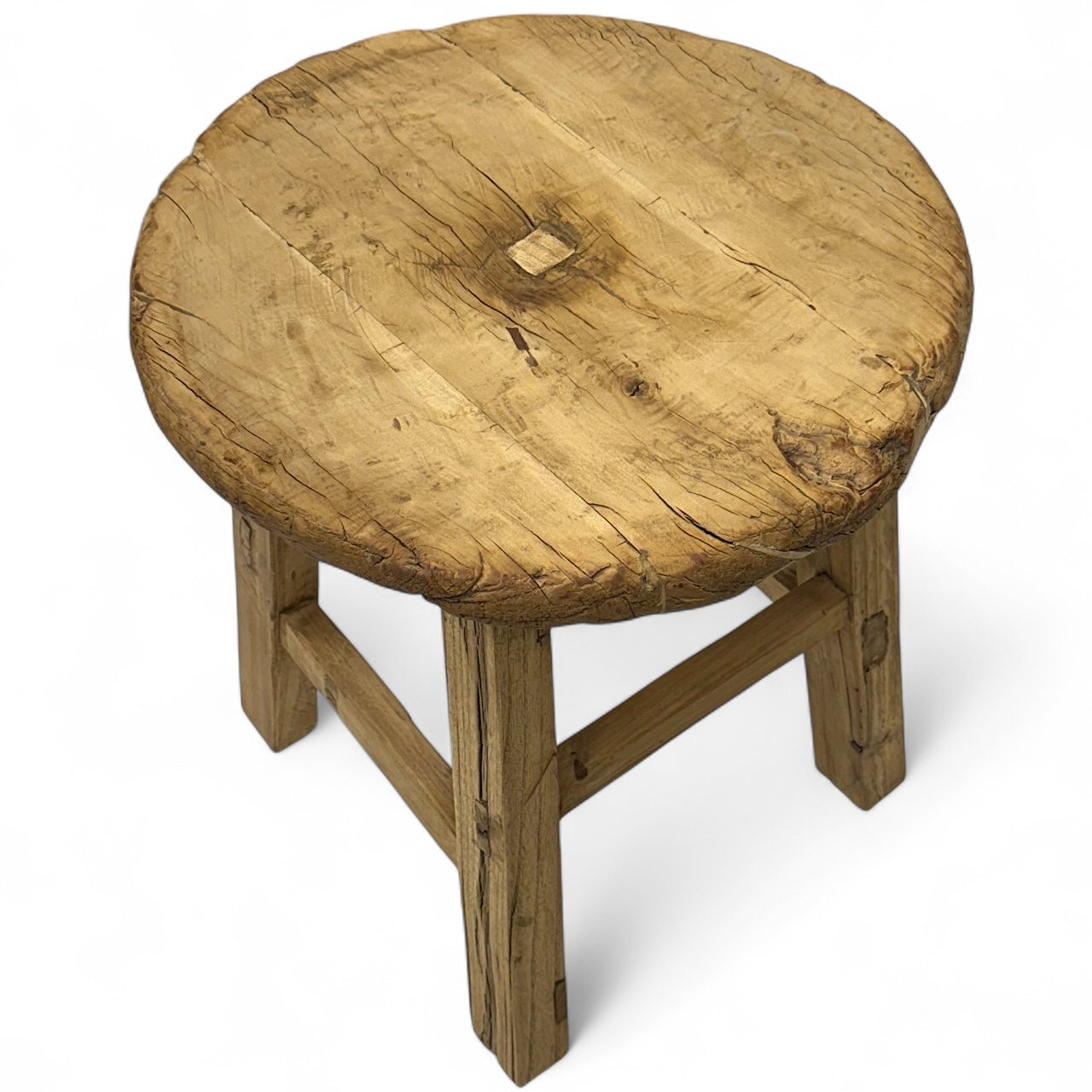Rustic Elm Wood End Table