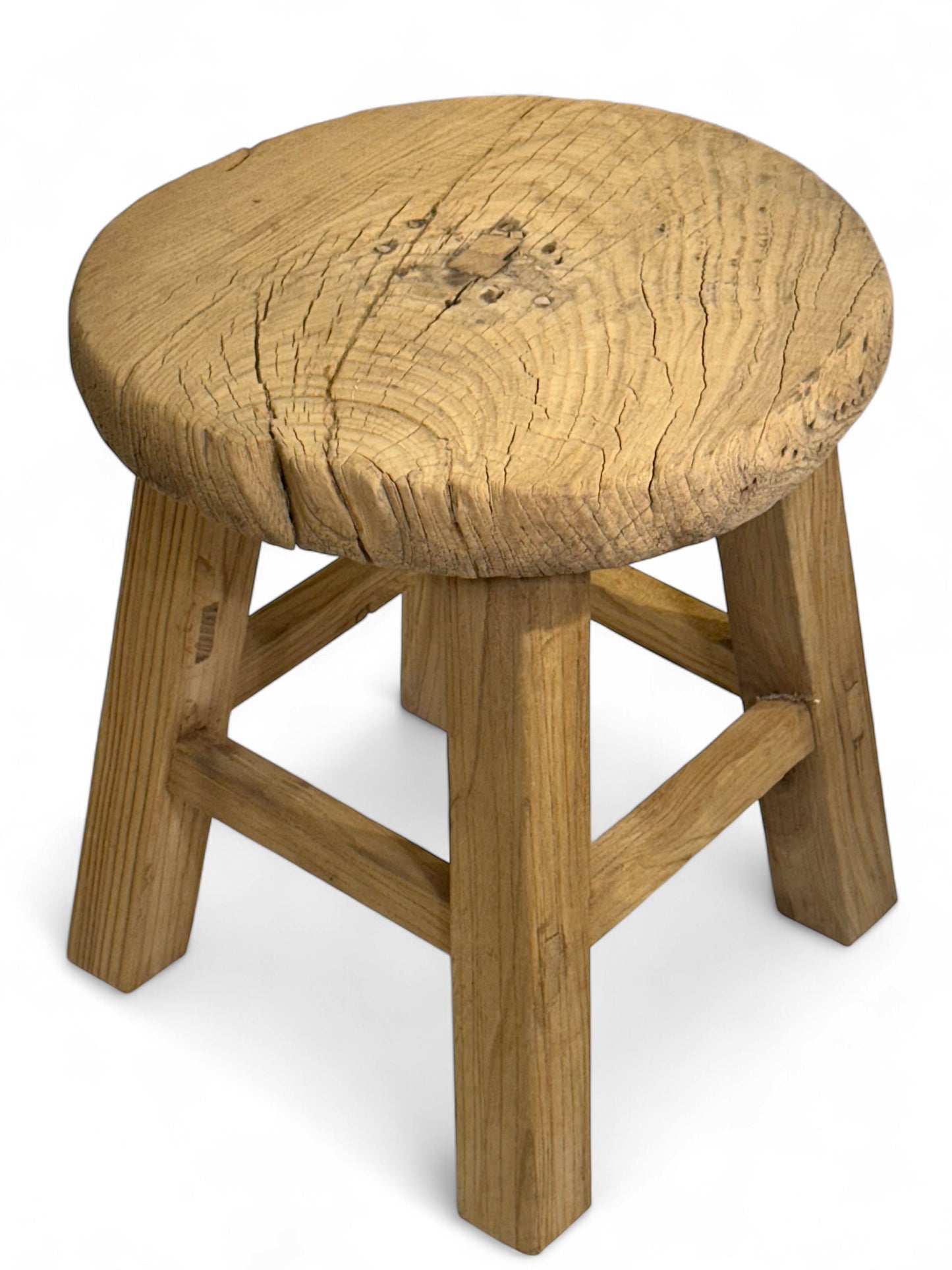 Rustic Elm Wood End Table