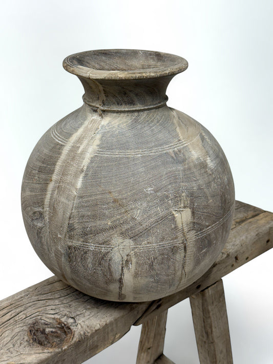 XL Vintage Wooden Pot