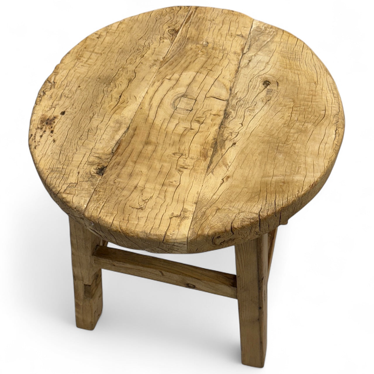 Rustic Elm Wood End Table