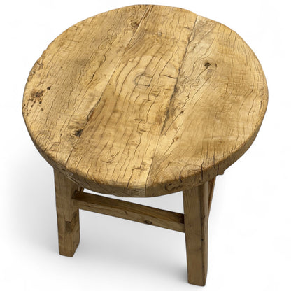 Rustic Elm Wood End Table