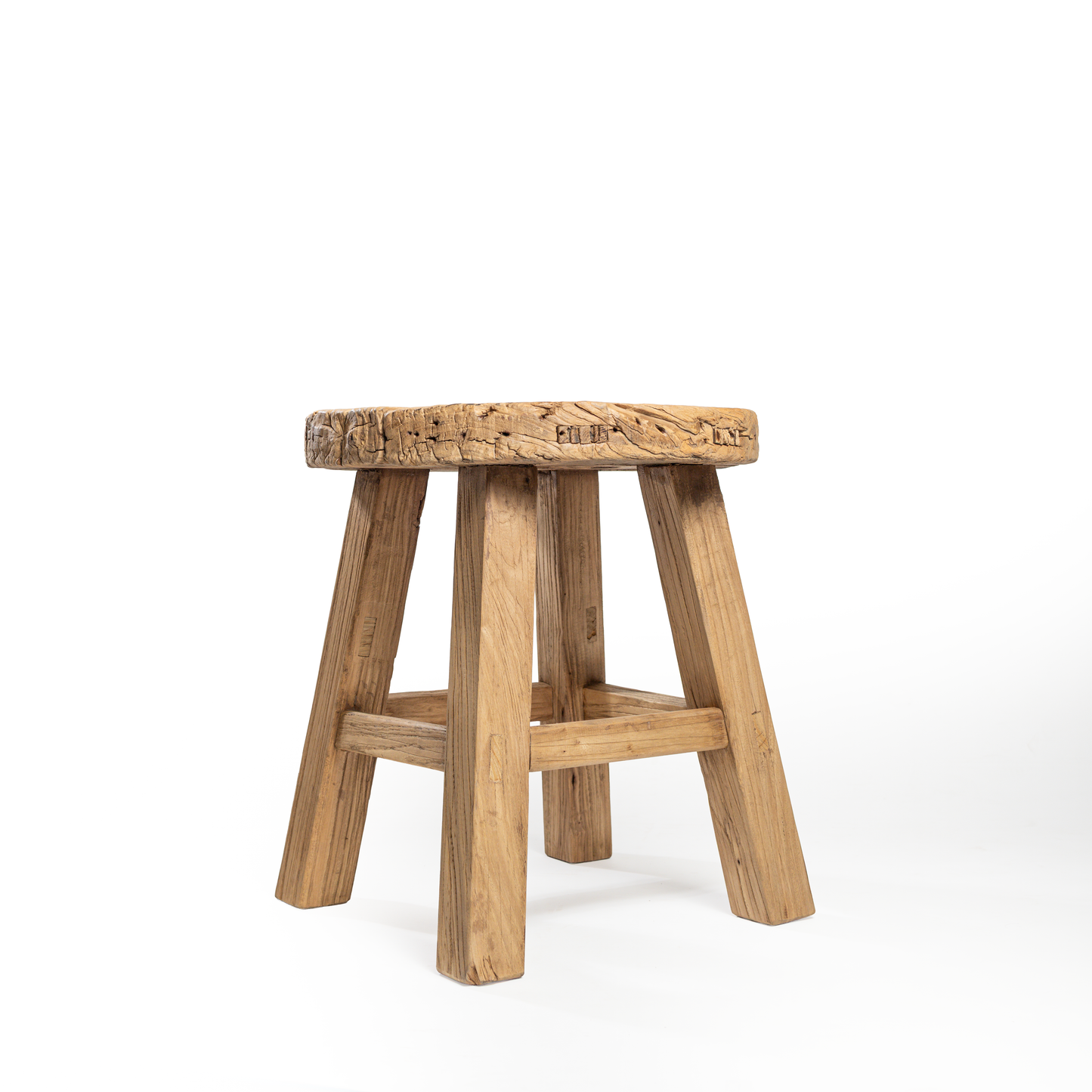 Rustic Elm Wood End Table
