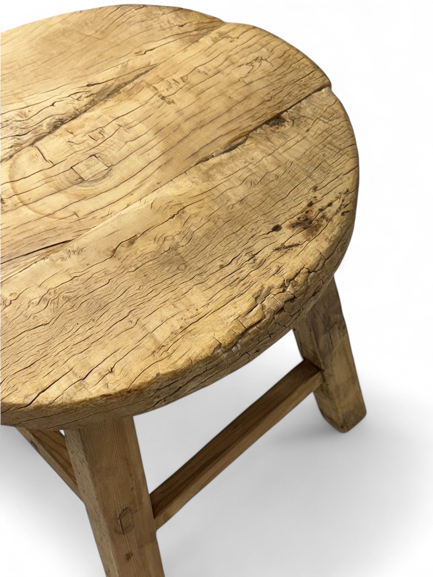 Rustic Elm Wood End Table