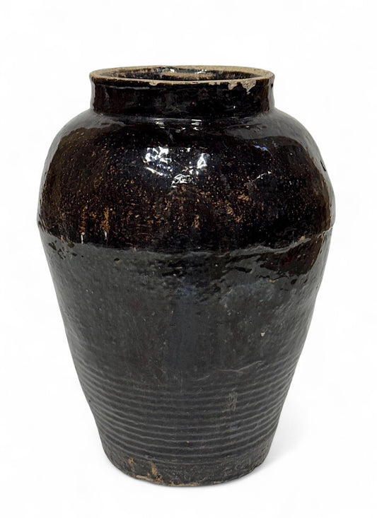 XL Vintage Chinese Glossy Vase