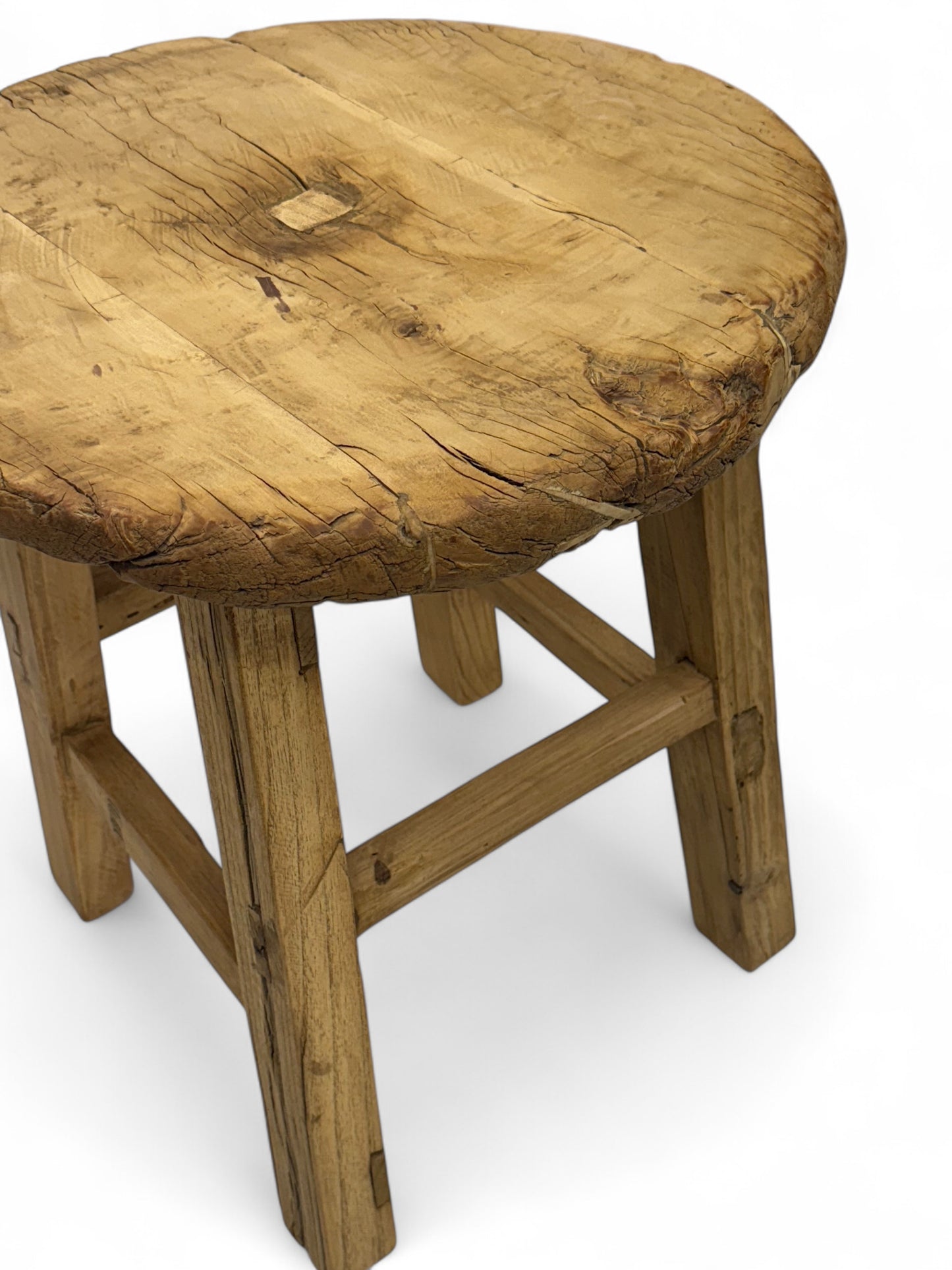 Rustic Elm Wood End Table