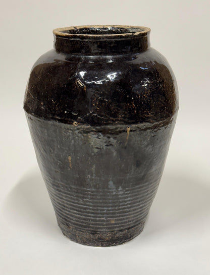 XL Vintage Chinese Glossy Vase