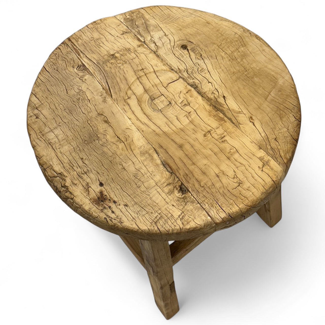 Rustic Elm Wood End Table