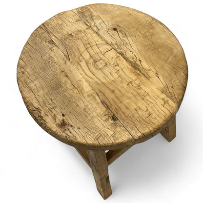 Rustic Elm Wood End Table