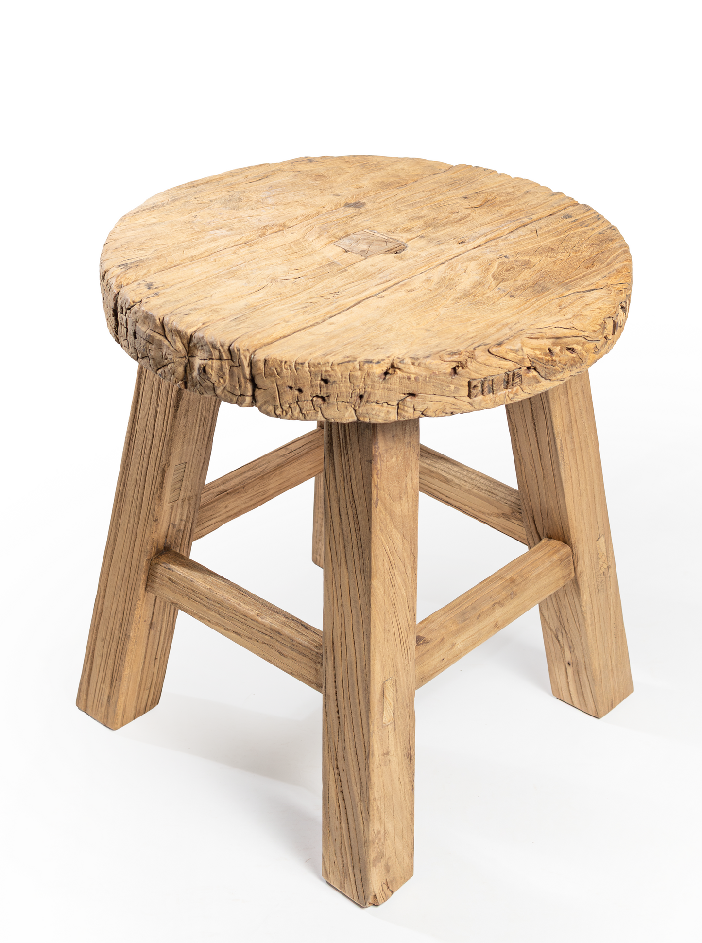 Rustic Elm Wood End Table