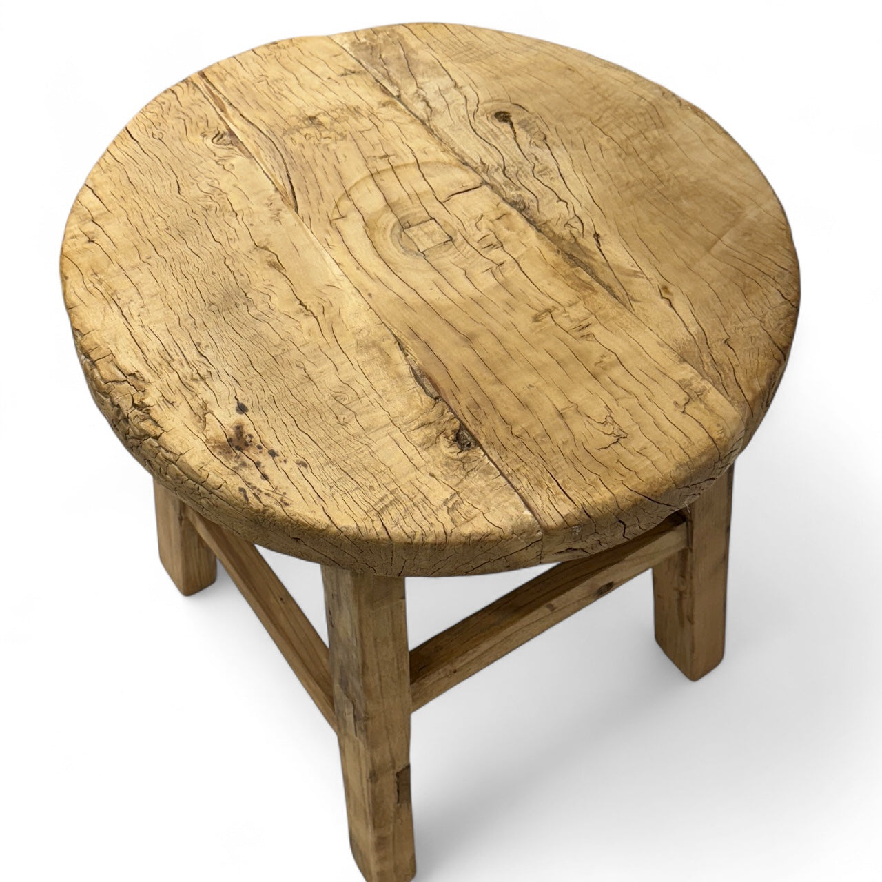 Rustic Elm Wood End Table