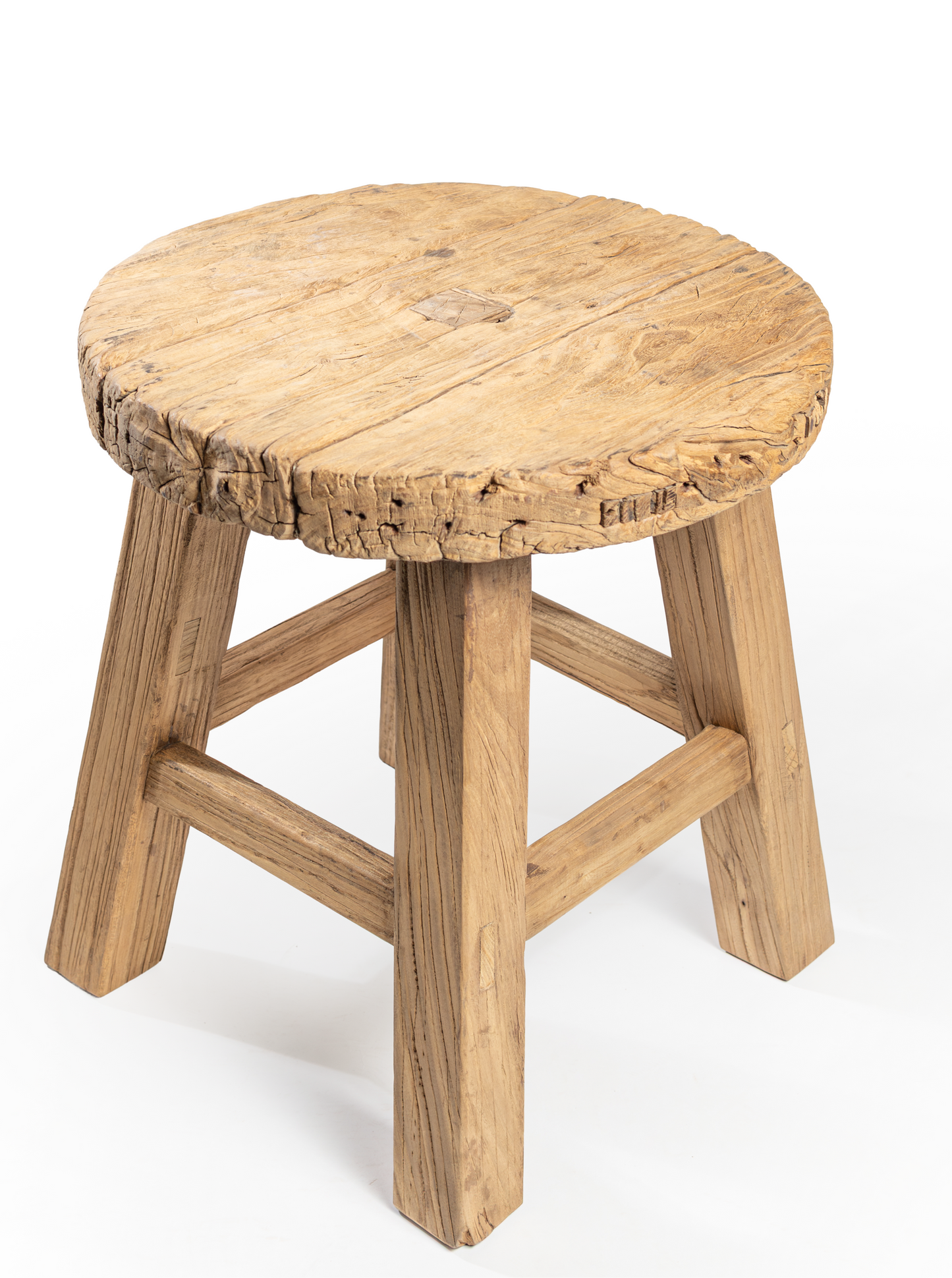 Rustic Elm Wood End Table