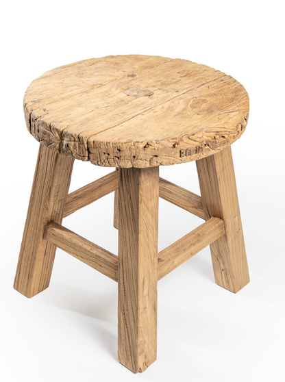 Rustic Elm Wood End Table