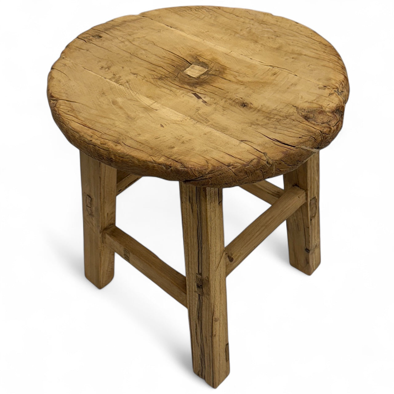 Rustic Elm Wood End Table
