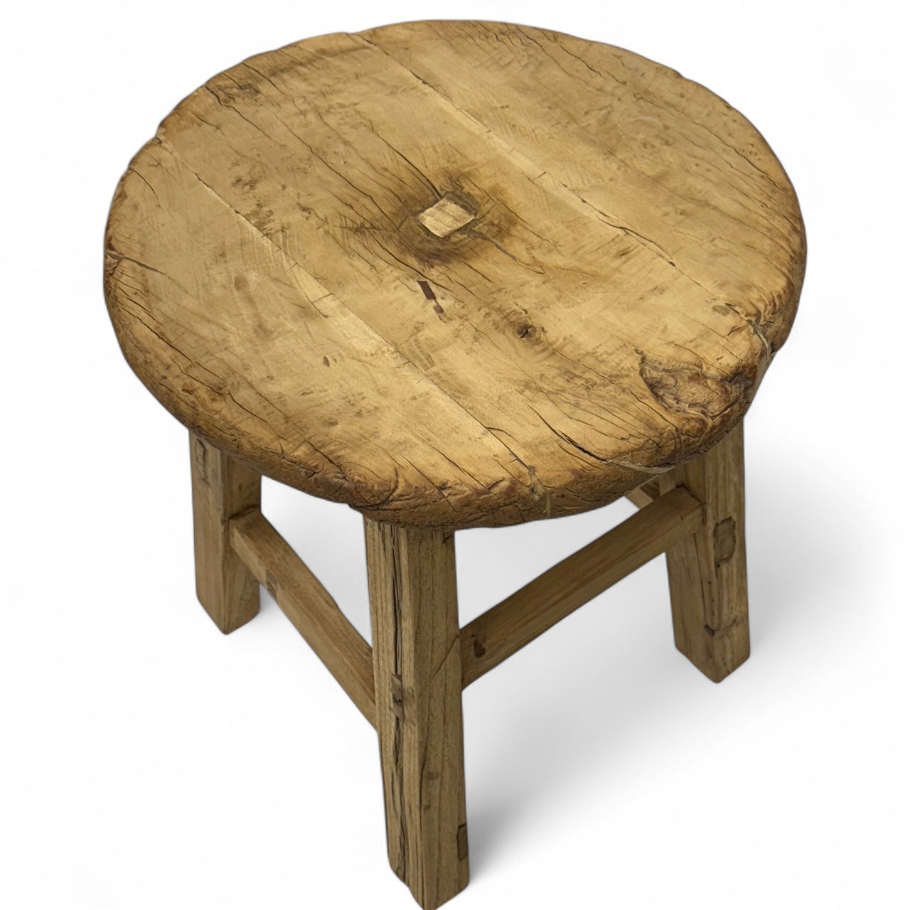 Rustic Elm Wood End Table
