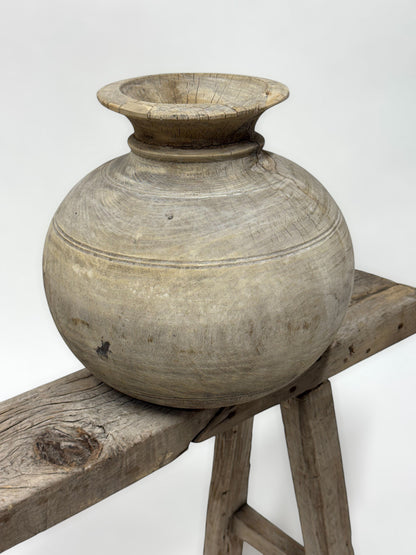 XL Vintage Wooden Pot