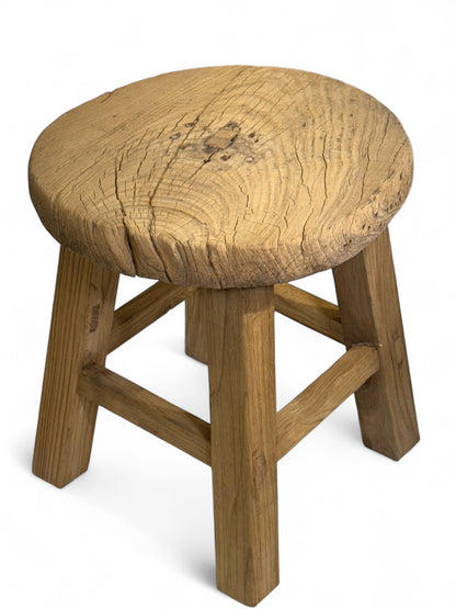 Rustic Elm Wood End Table