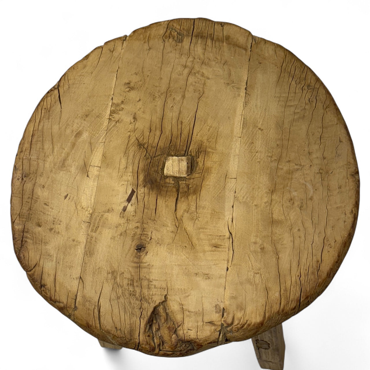 Rustic Elm Wood End Table