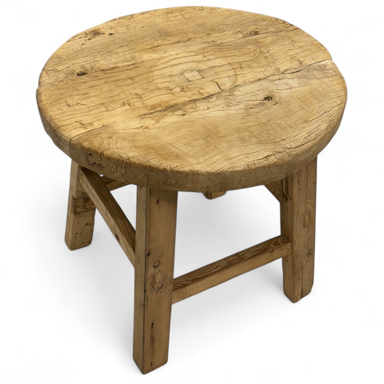 Rustic Elm Wood End Table