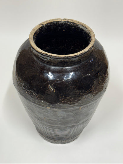 XL Vintage Chinese Glossy Vase