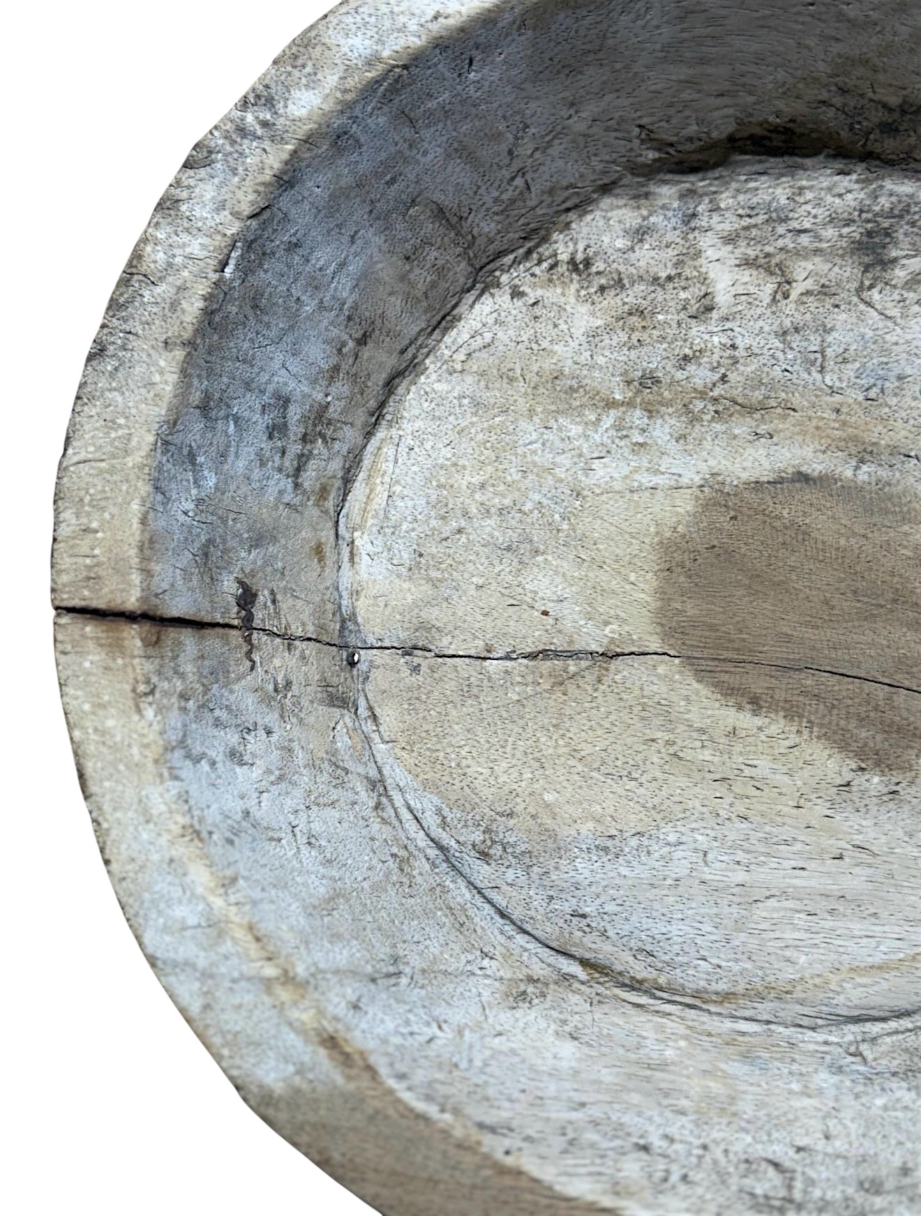 Vintage Wooden Bowl with Metal Accents