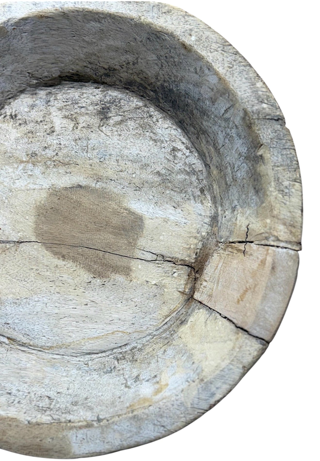 Vintage Wooden Bowl with Metal Accents
